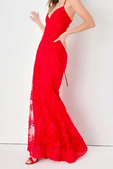 Feeling Extravagant Red Floral Embroidered Lace Maxi Dress - Best Maxi ...